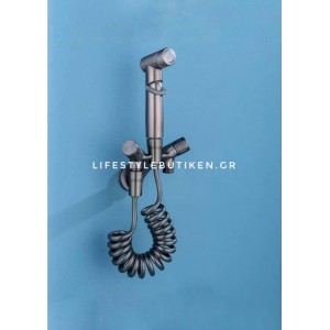 Σετ Ντουζάκι Μπιντέ επιτοίχιο διπλής χρήσης MELLRAIN 18145 GUN GREY