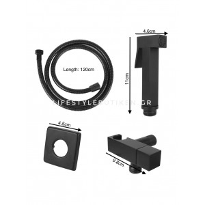 STOCCO Επιτοίχιο Σετ Μπιντέ με Ντουζάκι shut-off ST-502B BLACK MAT