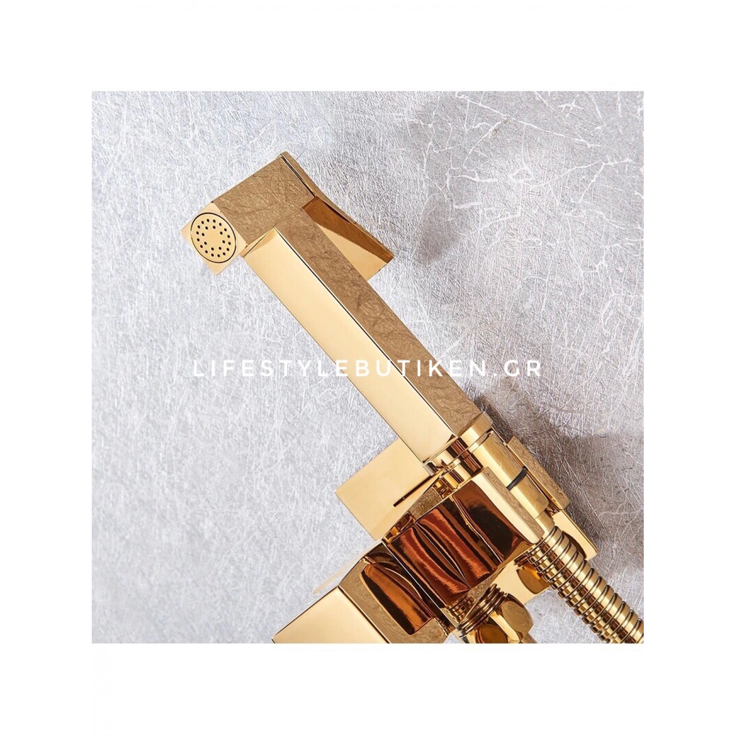 Naron Αναμεικτικος μίκτης εντοιχισμού με ντουζάκι shut-off Ζεστού Κρύου Νερού για πλύση ατομικής υγιεινής ή πλύση λεκάνης wc NR5530 POLISH GOLD