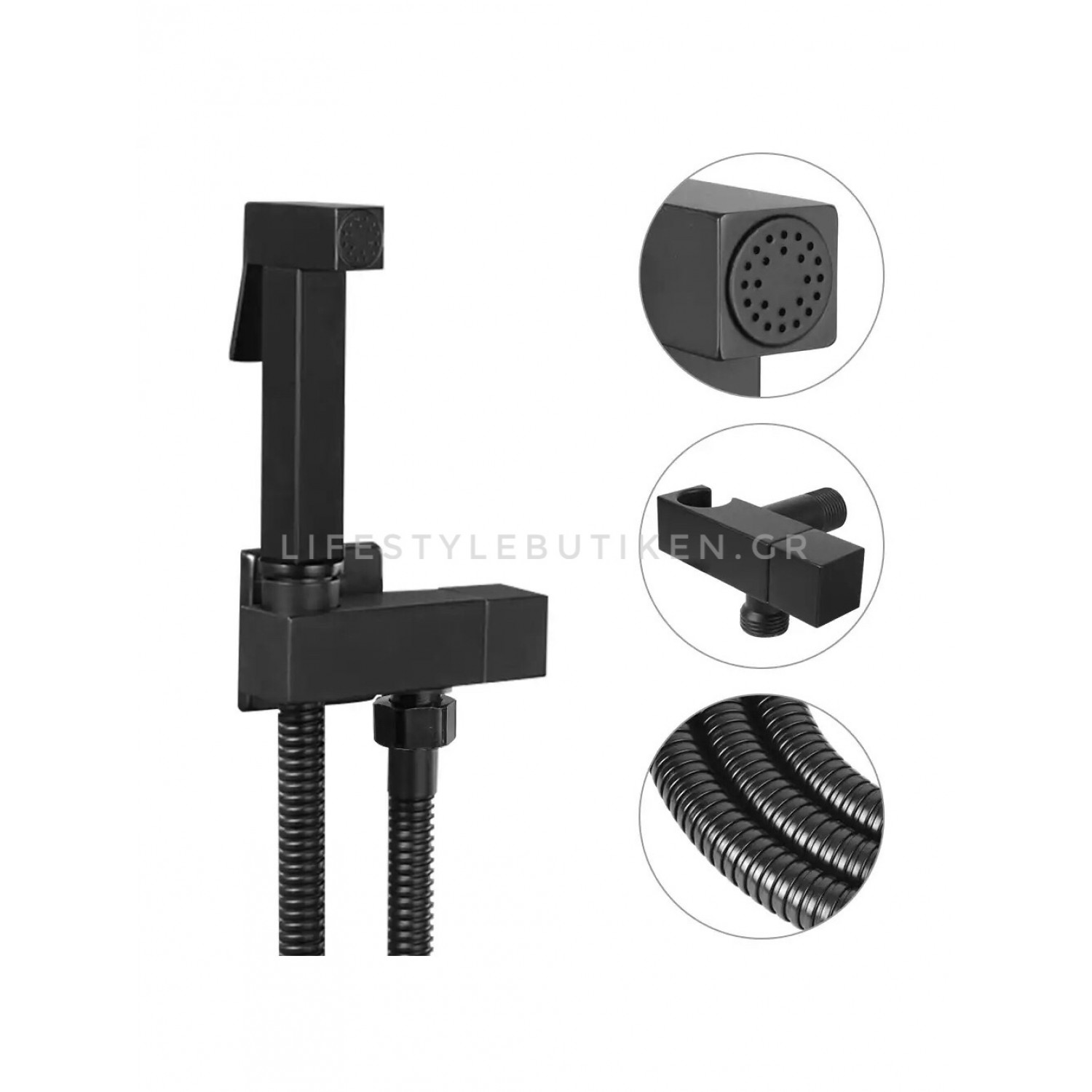 STOCCO Επιτοίχιο Σετ Μπιντέ με Ντουζάκι shut-off ST-502B BLACK MAT