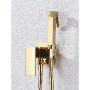 Naron Αναμεικτικος μίκτης εντοιχισμού με ντουζάκι shut-off Ζεστού Κρύου Νερού για πλύση ατομικής υγιεινής ή πλύση λεκάνης wc NR5530 POLISH GOLD