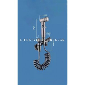 Σετ Ντουζάκι Μπιντέ επιτοίχιο διπλής χρήσης MELLRAIN 18145 GUN GREY