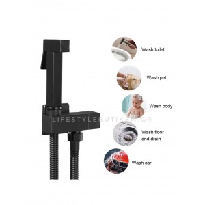 STOCCO Επιτοίχιο Σετ Μπιντέ με Ντουζάκι shut-off ST-502B BLACK MAT