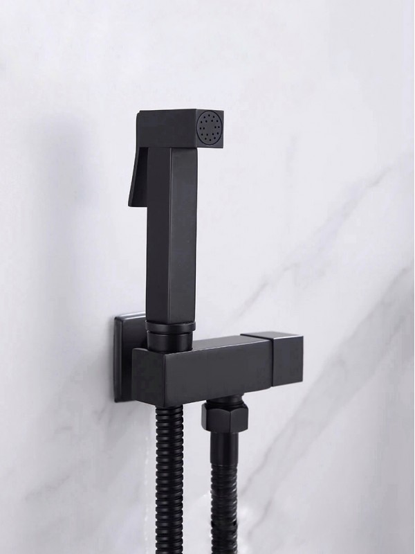 STOCCO Επιτοίχιο Σετ Μπιντέ με Ντουζάκι shut-off ST-502B BLACK MAT