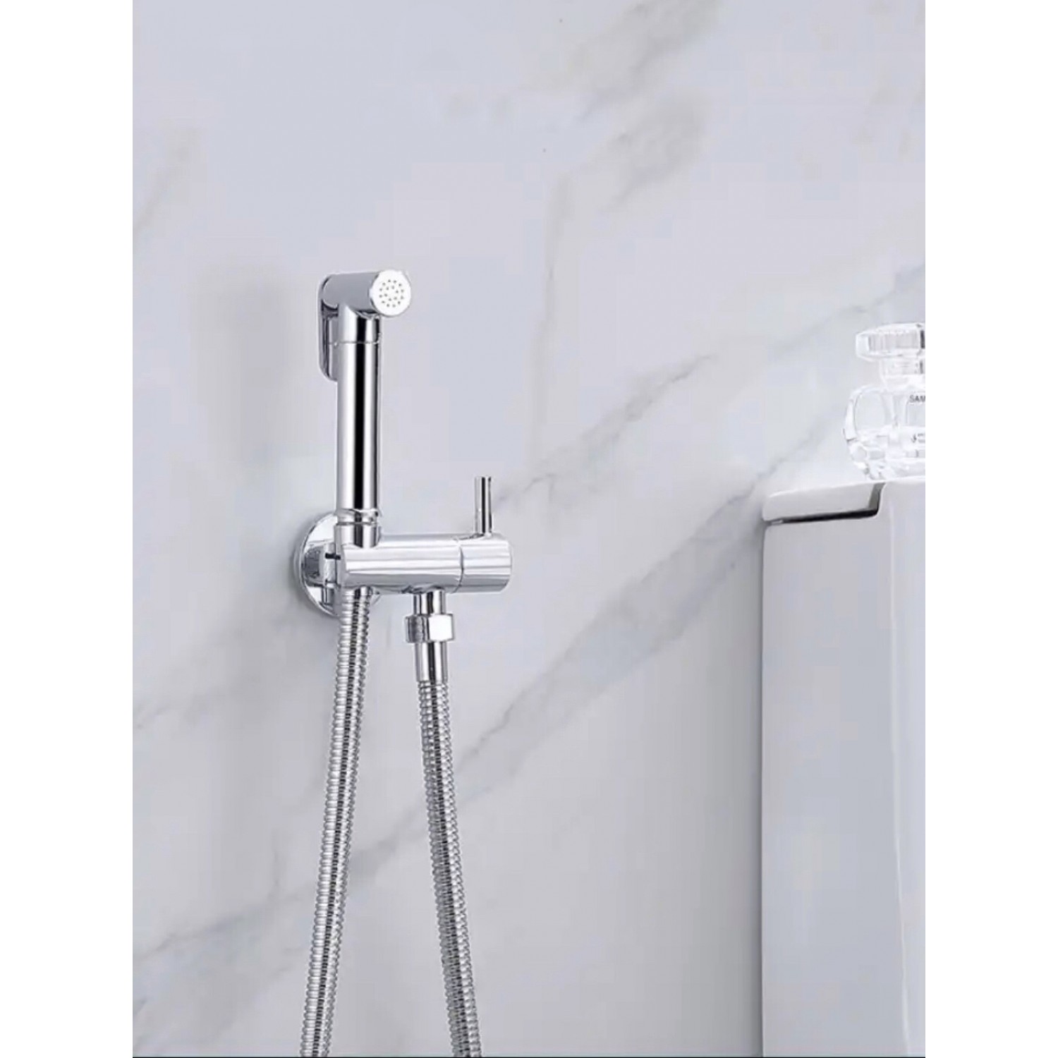 STOCCO Επιτοίχιο Σετ Μπιντέ με Ντουζάκι shut-off ST-301C CHROME