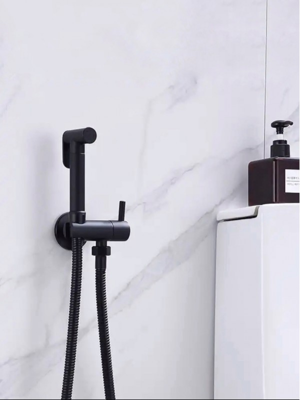 STOCCO Επιτοίχιο Σετ Μπιντέ με Ντουζάκι shut-off ST-302B BLACK MAT