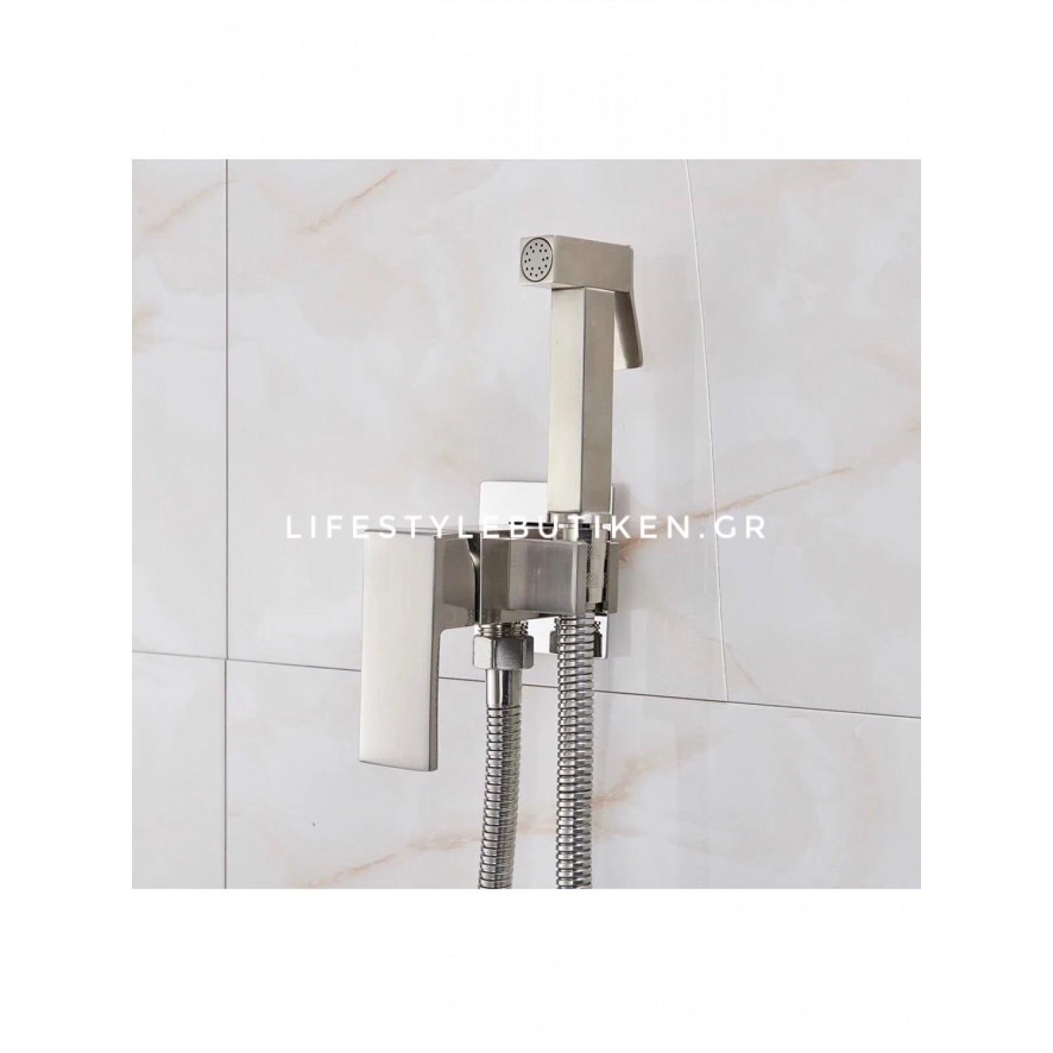 Naron Αναμεικτικος μίκτης εντοιχισμού με ντουζάκι shut-off Ζεστού Κρύου Νερού για πλύση ατομικής υγιεινής ή πλύση λεκάνης wc NR5530 MAT NICKEL