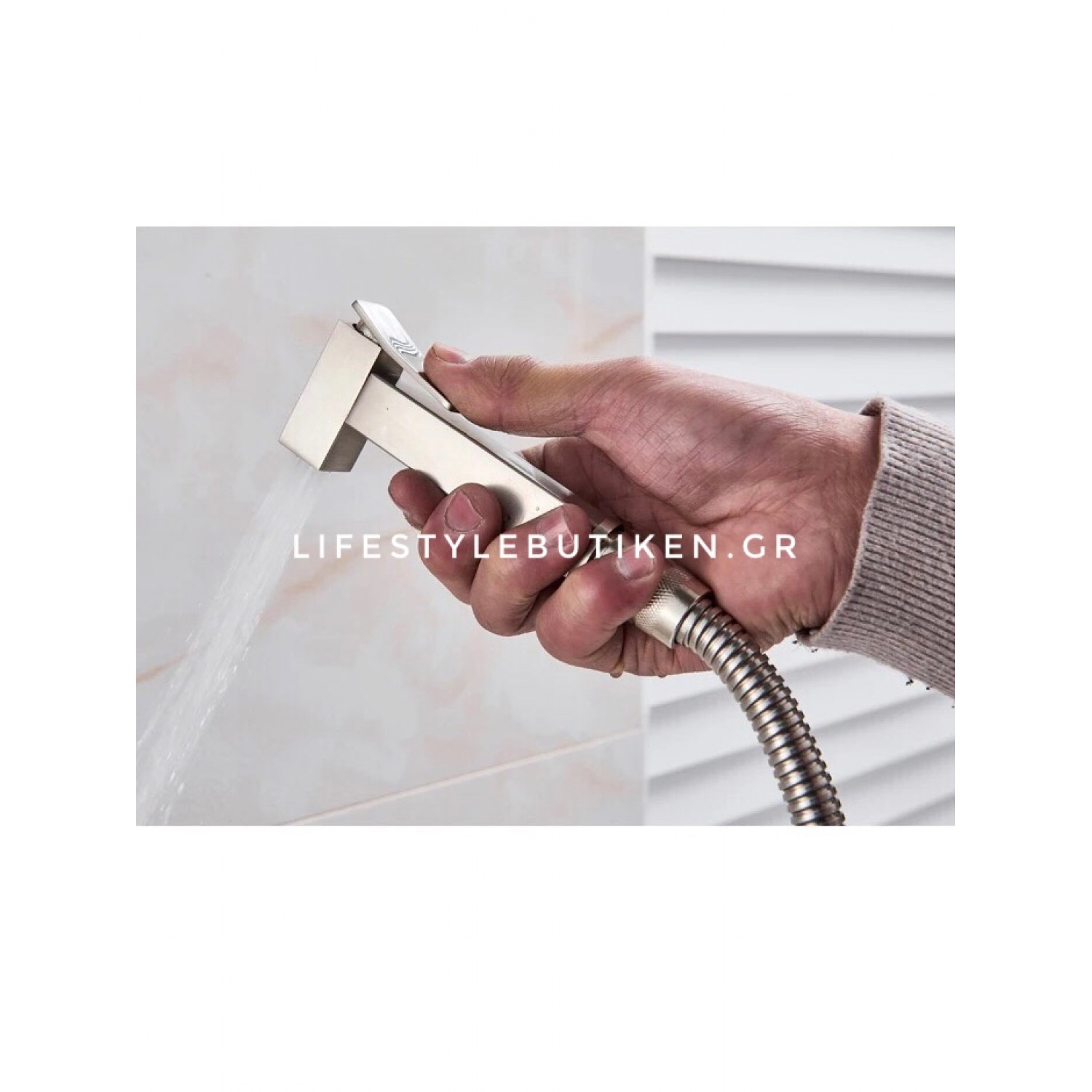 Naron Αναμεικτικος μίκτης εντοιχισμού με ντουζάκι shut-off Ζεστού Κρύου Νερού για πλύση ατομικής υγιεινής ή πλύση λεκάνης wc NR5530 MAT NICKEL