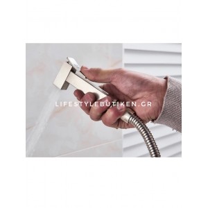 Naron Αναμεικτικος μίκτης εντοιχισμού με ντουζάκι shut-off Ζεστού Κρύου Νερού για πλύση ατομικής υγιεινής ή πλύση λεκάνης wc NR5530 MAT NICKEL