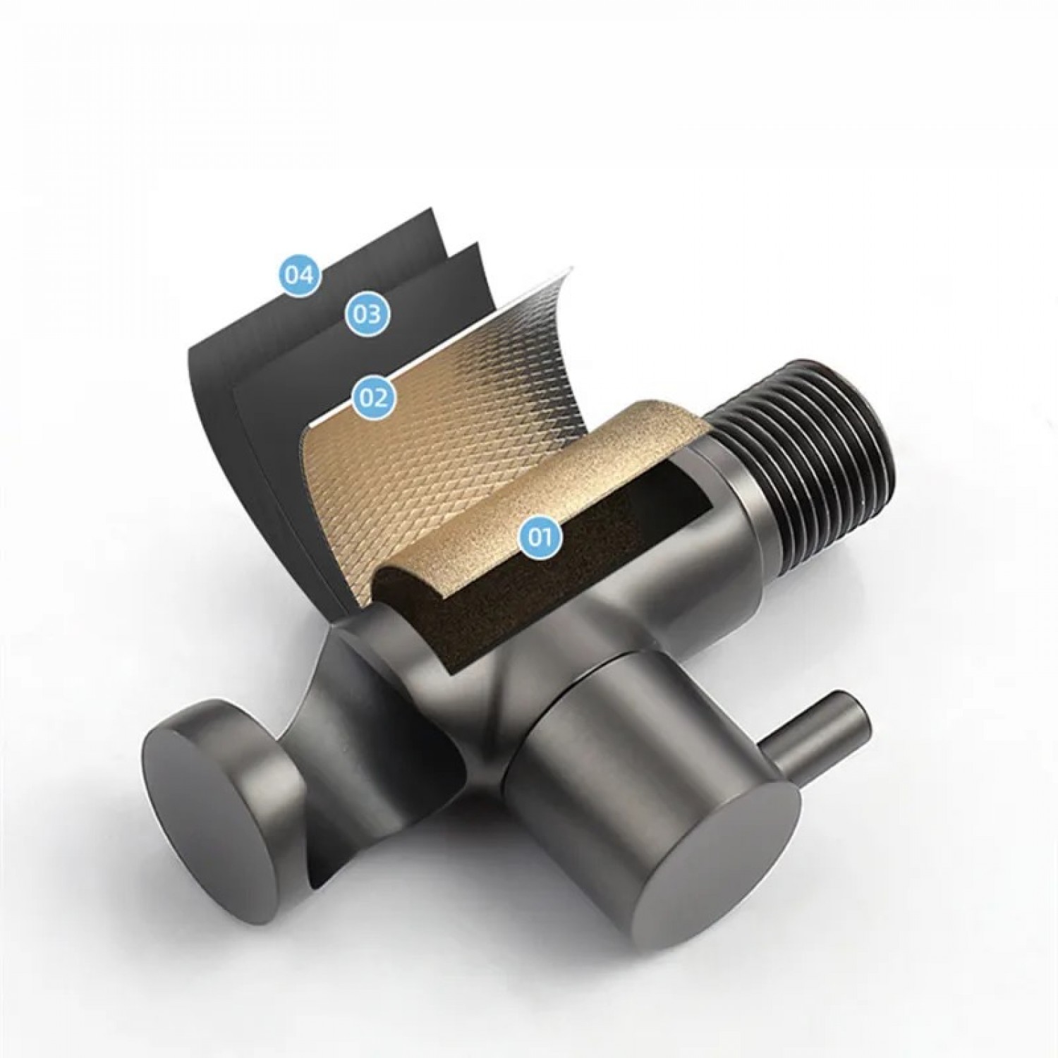 STOCCO Επιτοίχιο Σετ Μπιντέ με Ντουζάκι shut-off NR-404 Gun Metal