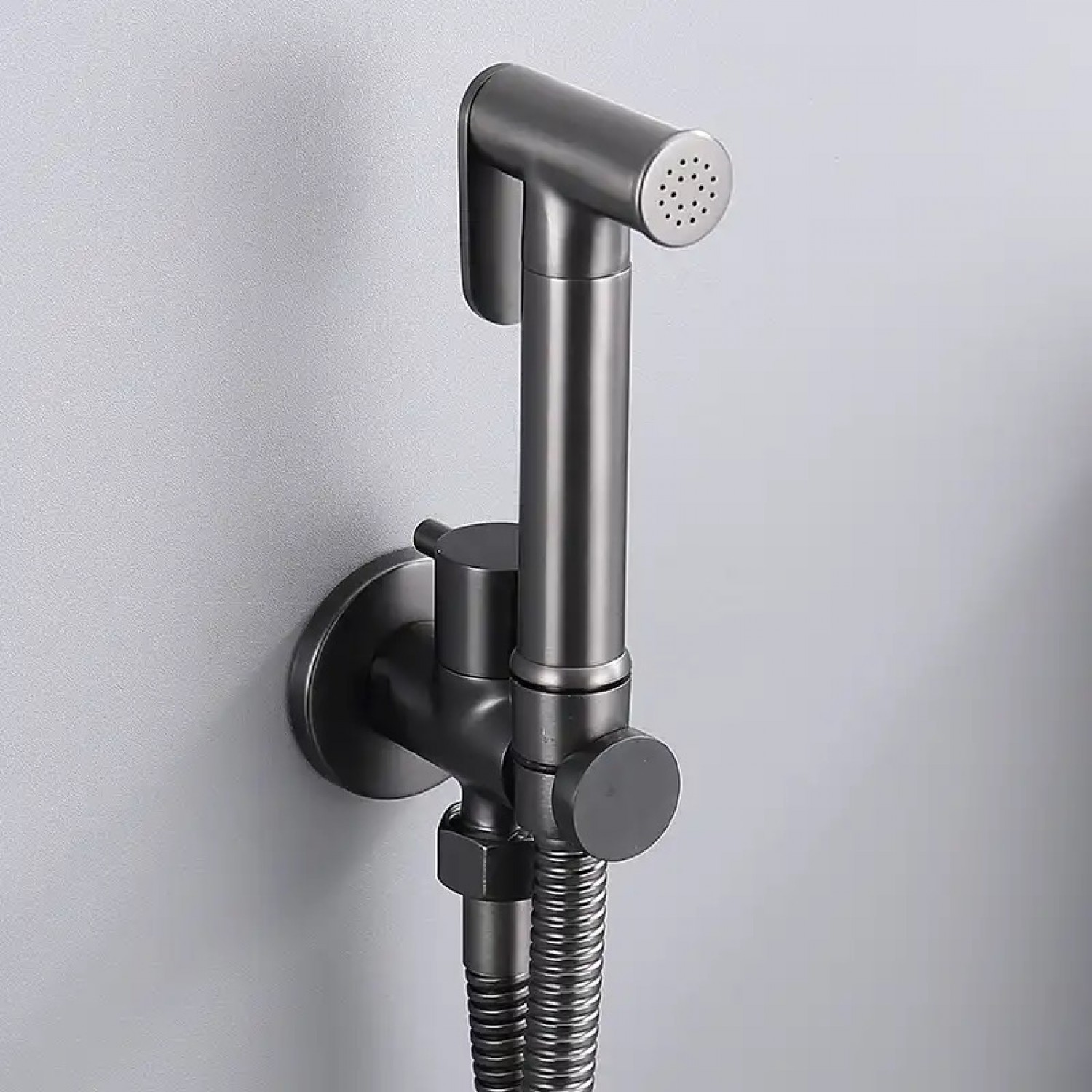 STOCCO Επιτοίχιο Σετ Μπιντέ με Ντουζάκι shut-off NR-404 Gun Metal