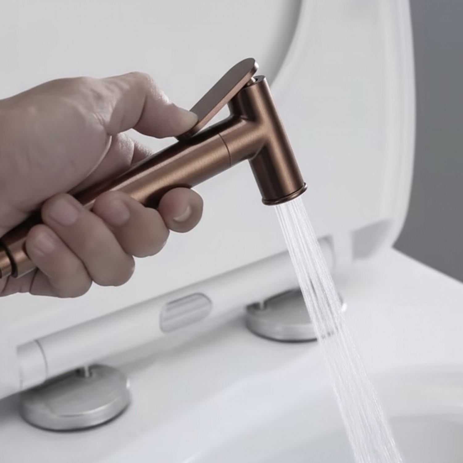 STOCCO Επιτοίχιο Σετ Μπιντέ με Ντουζάκι shut-off NR-404 BRUSHED ROSE