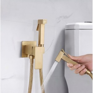 NARON Σετ Μπιντέ Εντοιχισμού με Ντουζάκι shut-off NR5530 BRUSHED GOLD