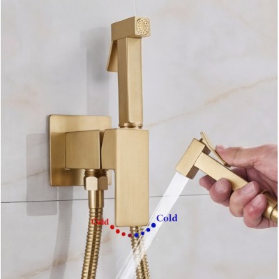 NARON Σετ Μπιντέ Εντοιχισμού με Ντουζάκι shut-off NR5530 BRUSHED GOLD