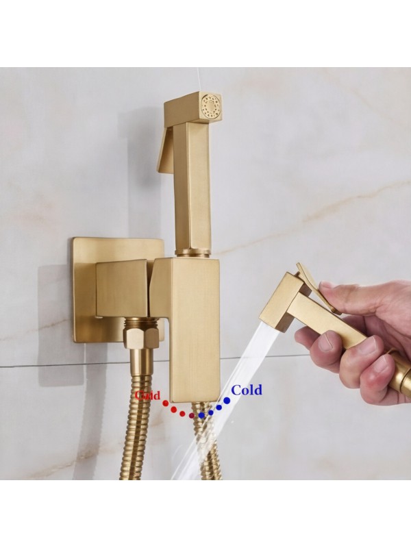 NARON Σετ Μπιντέ Εντοιχισμού με Ντουζάκι shut-off NR5530 BRUSHED GOLD