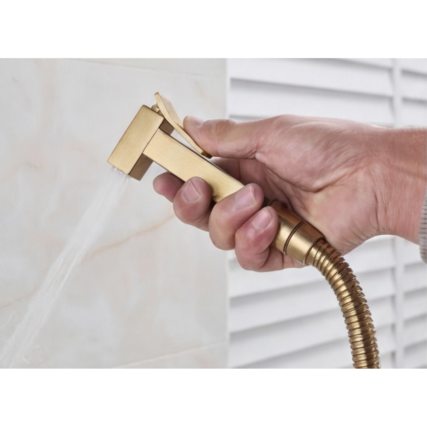 NARON Σετ Μπιντέ Εντοιχισμού με Ντουζάκι shut-off NR5530 BRUSHED GOLD