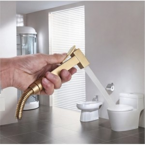 NARON Σετ Μπιντέ Εντοιχισμού με Ντουζάκι shut-off NR5530 BRUSHED GOLD