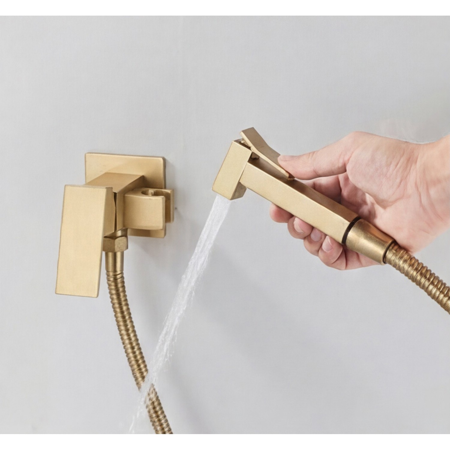 NARON Σετ Μπιντέ Εντοιχισμού με Ντουζάκι shut-off NR5530 BRUSHED GOLD