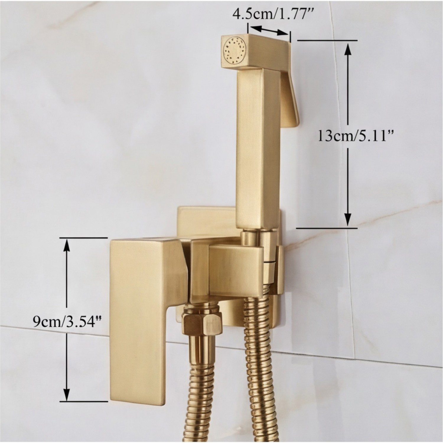 NARON Σετ Μπιντέ Εντοιχισμού με Ντουζάκι shut-off NR5530 BRUSHED GOLD