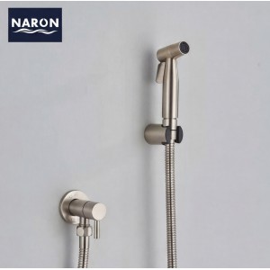 Naron Επιτοίχιο Σετ Μπιντέ με Ντουζάκι shut-off NR605MN MAT NICKEL Σπίτι-Κήπος