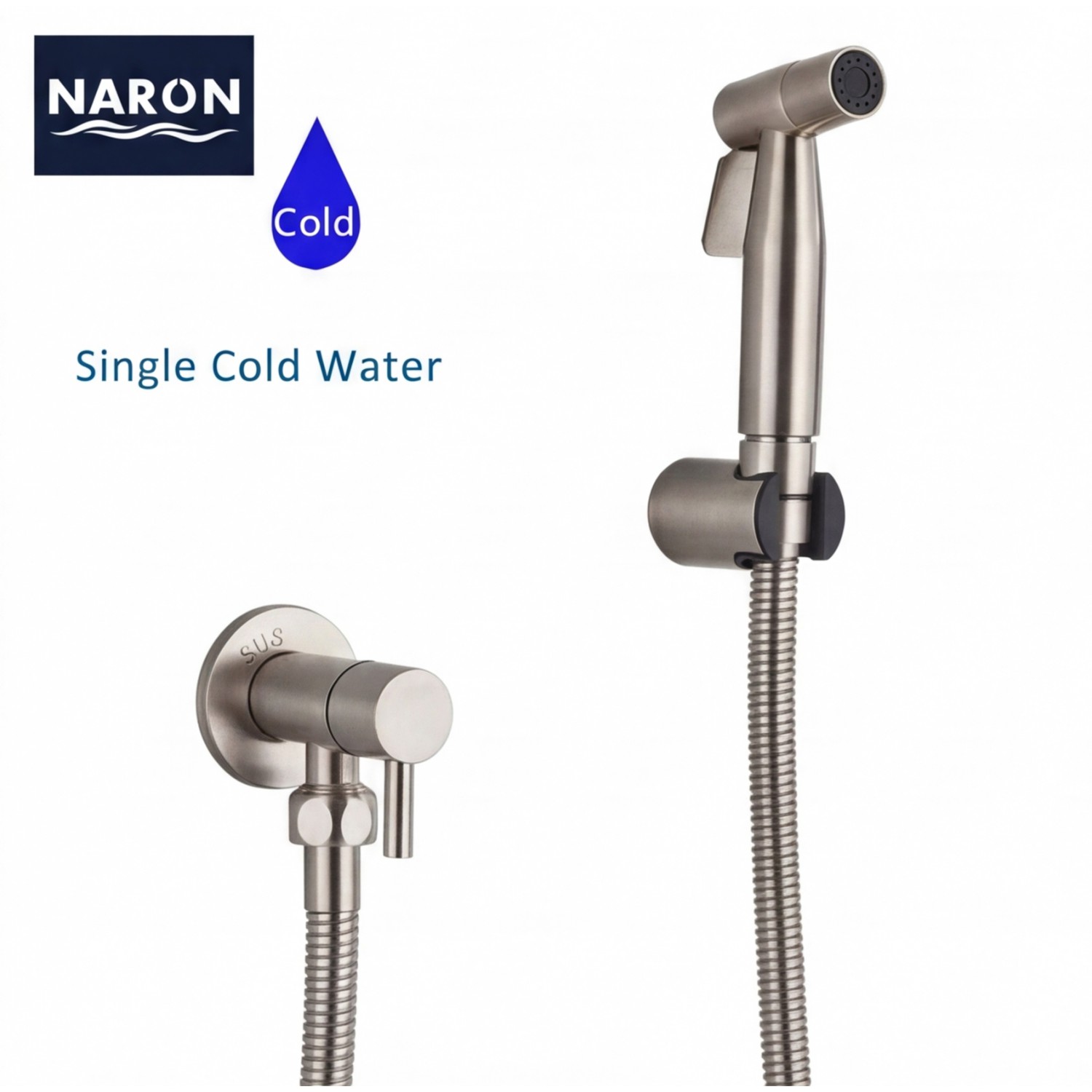 Naron Επιτοίχιο Σετ Μπιντέ με Ντουζάκι shut-off NR605MN MAT NICKEL Σπίτι-Κήπος