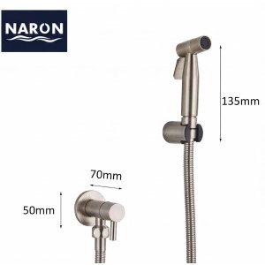 Naron Επιτοίχιο Σετ Μπιντέ με Ντουζάκι shut-off NR605MN MAT NICKEL Σπίτι-Κήπος