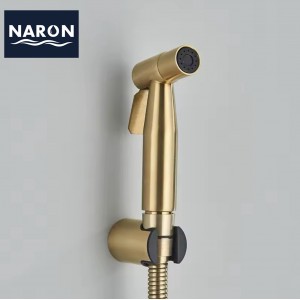 Naron Επιτοίχιο Σετ Μπιντέ με Ντουζάκι shut-off NR605BG BRUSHED GOLD