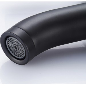 Μπαταρία νιπτήρα ανάμεικτη κοντή Hot Cold Water Mixer με όλα τα παρελκόμενα εγκατάστασης PO556 ΜΑΥΡΗ ΜΑΤ