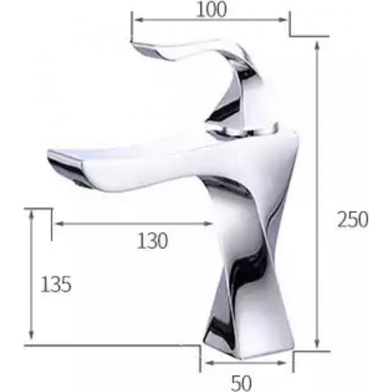 Luxury Χαμηλή μπαταρία Νιπτήρα Ανάμεικτη PO254 CHROME