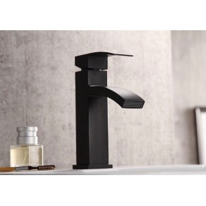 Μπαταρία Νιπτήρα Luxury Χαμηλή ανάμεικτη PO0016 ΜΑΥΡΟ