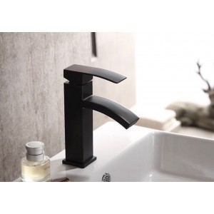 Μπαταρία Νιπτήρα Luxury Χαμηλή ανάμεικτη PO0016 ΜΑΥΡΟ