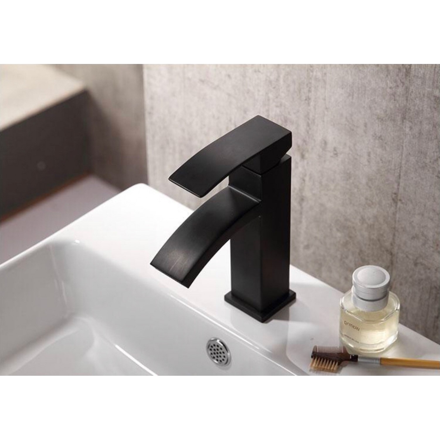 Μπαταρία Νιπτήρα Luxury Χαμηλή ανάμεικτη PO0016 ΜΑΥΡΟ