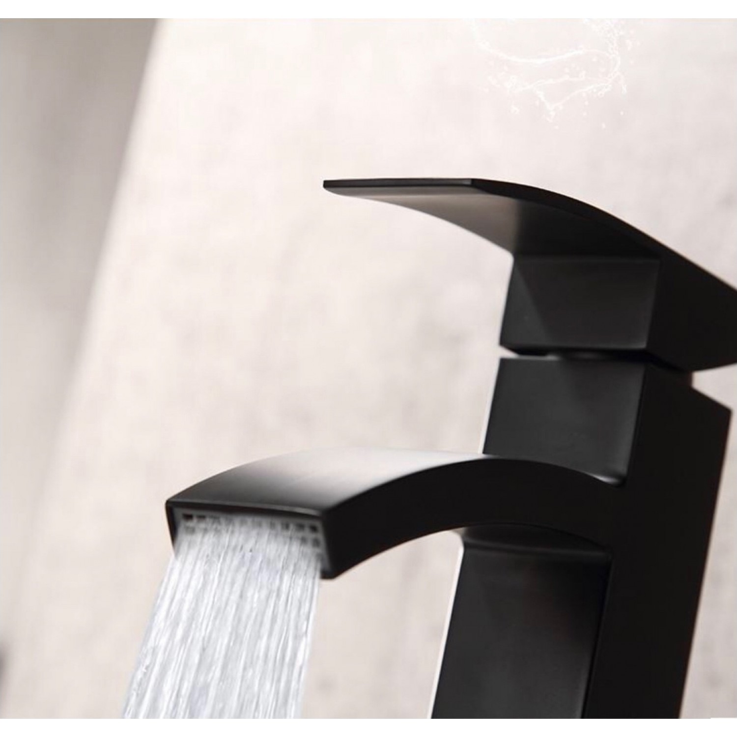 Μπαταρία Νιπτήρα Luxury Χαμηλή ανάμεικτη PO0016 ΜΑΥΡΟ