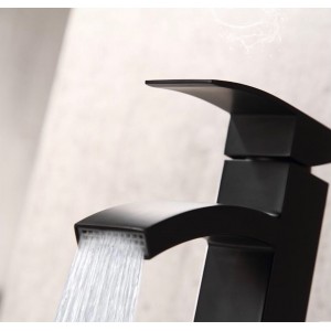 Μπαταρία Νιπτήρα Luxury Χαμηλή ανάμεικτη PO0016 ΜΑΥΡΟ