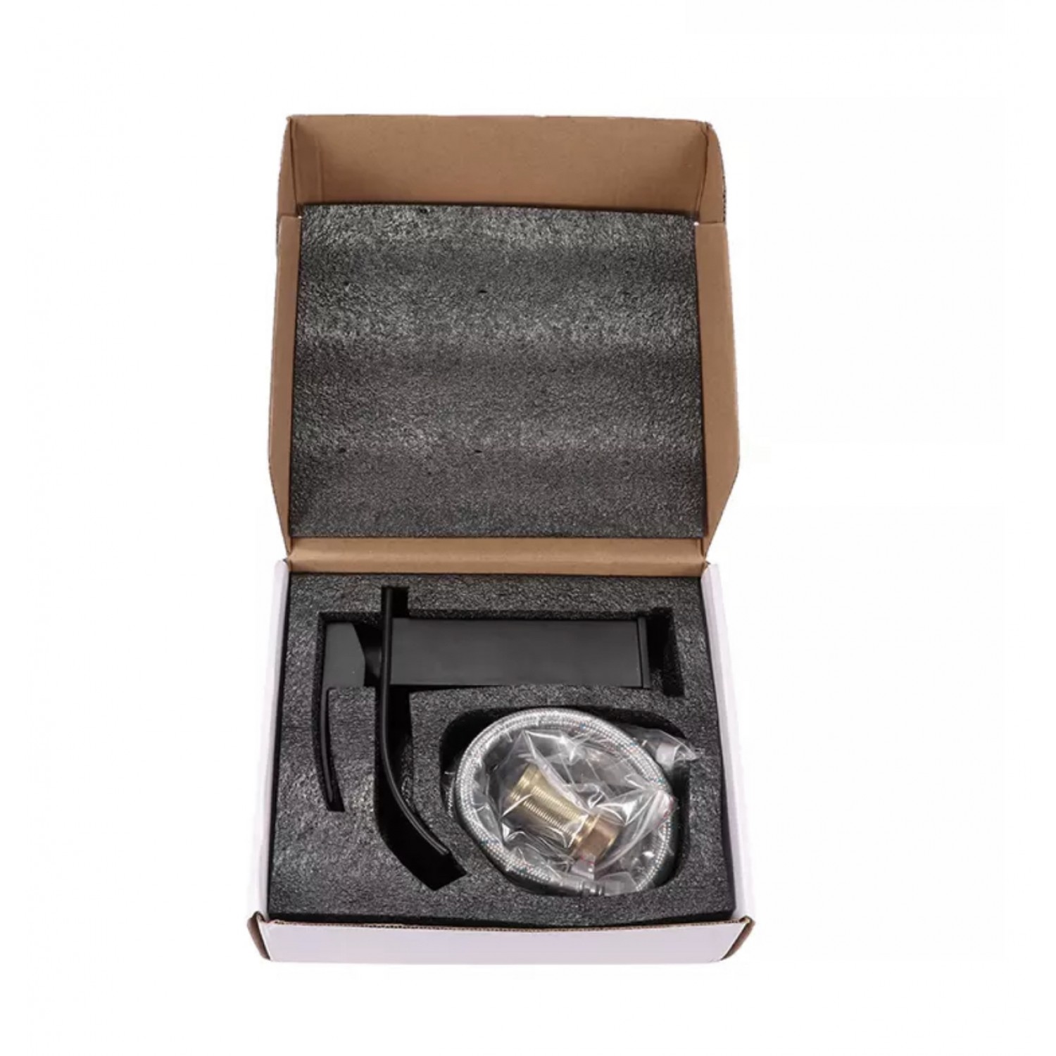 Μπαταρία Νιπτήρα Luxury Χαμηλή αναμεικτική καταρράκτης BR2018 BLACK MAT