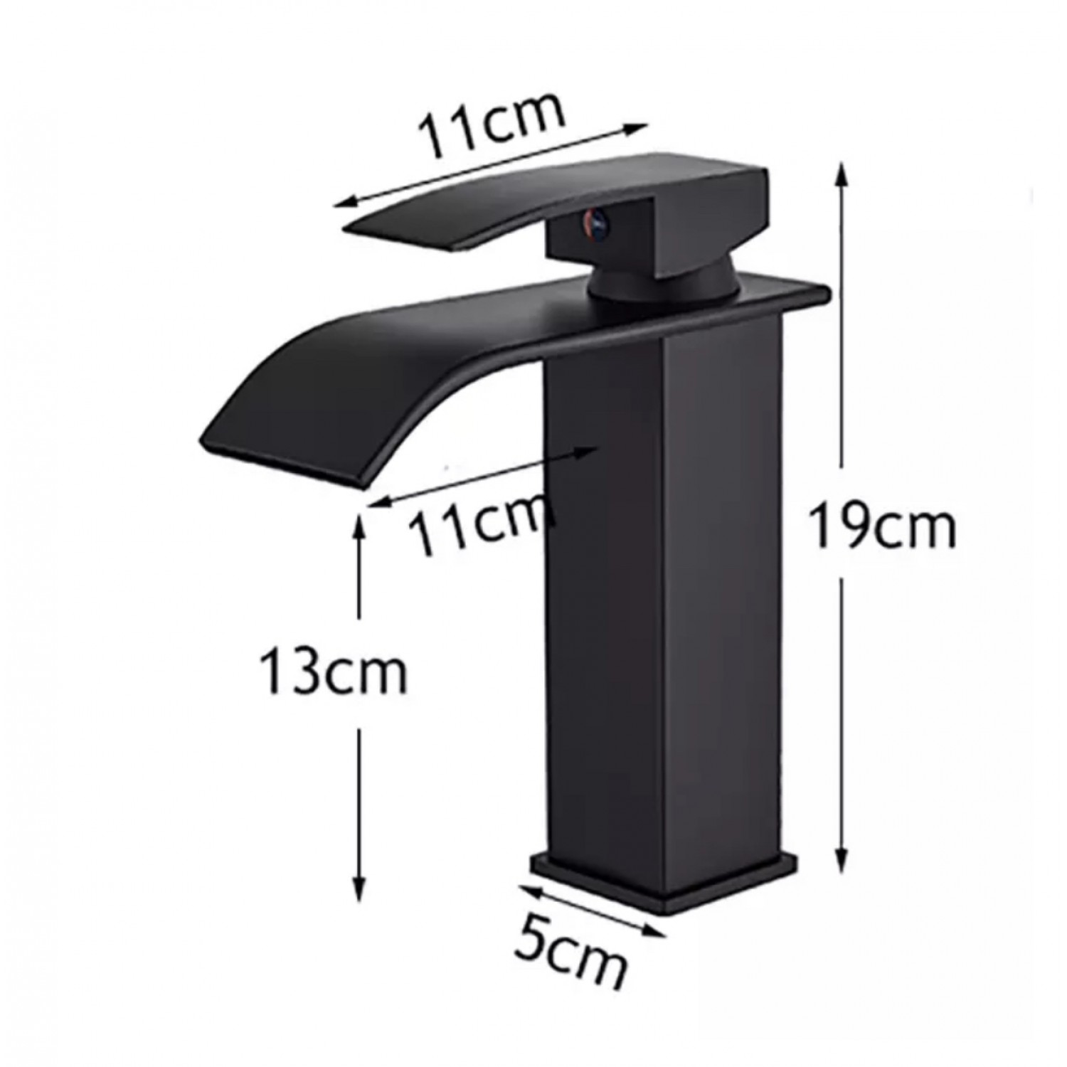 Μπαταρία Νιπτήρα Luxury Χαμηλή αναμεικτική καταρράκτης BR2018 BLACK MAT