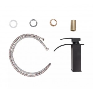 Μπαταρία Νιπτήρα Luxury Χαμηλή αναμεικτική καταρράκτης BR2018 BLACK MAT