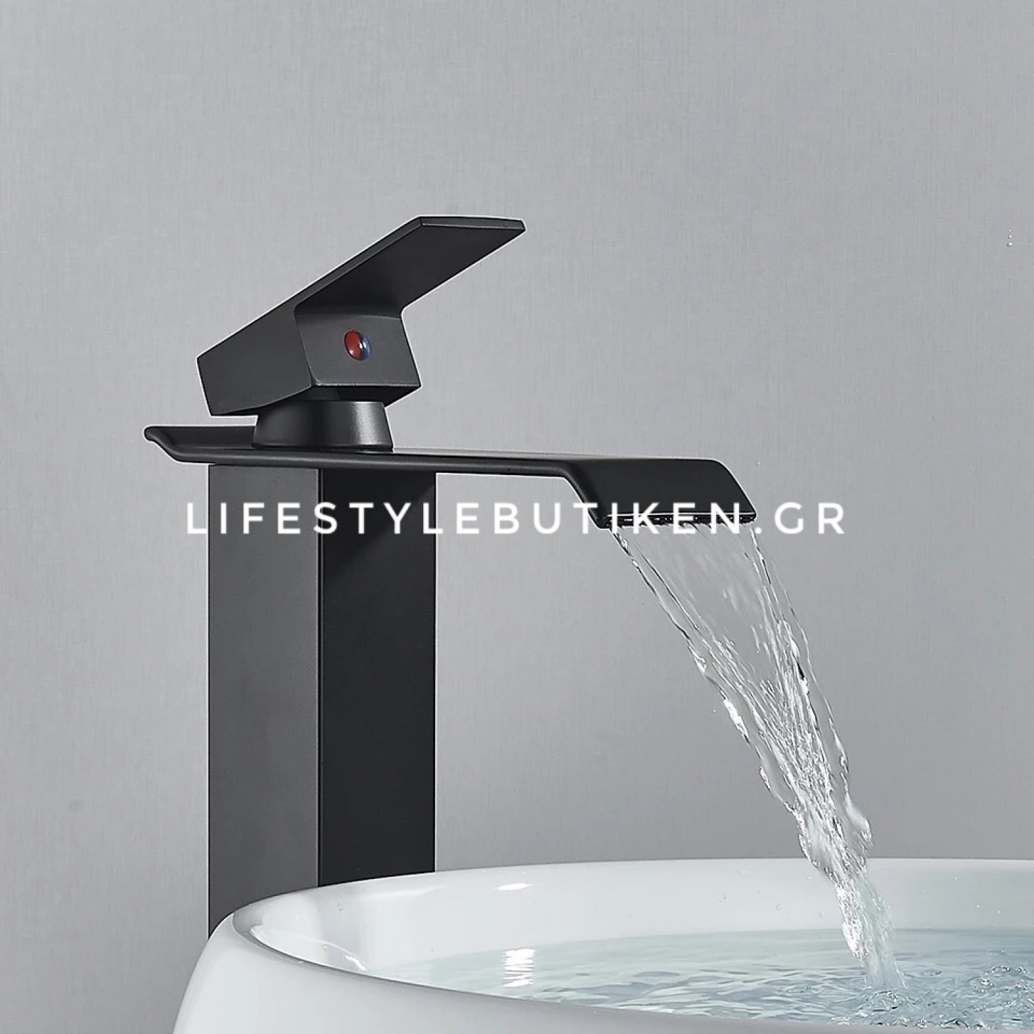 Μπαταρία Νιπτήρα Luxury Ψηλή αναμεικτική καταρράκτης BR2022 BLACK MAT