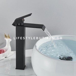 Μπαταρία Νιπτήρα Luxury Ψηλή αναμεικτική καταρράκτης BR2022 BLACK MAT