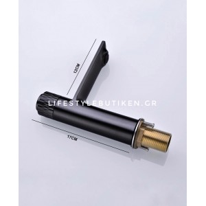 Luxury Μπαταρία Νιπτήρα με Πάτημα Κουμπιού STOCCO BZ8822B Black Mat