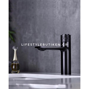 Luxury Μπαταρία Νιπτήρα με Πάτημα Κουμπιού STOCCO BZ8822B Black Mat