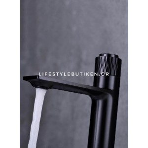 Luxury Μπαταρία Νιπτήρα με Πάτημα Κουμπιού STOCCO BZ8822B Black Mat