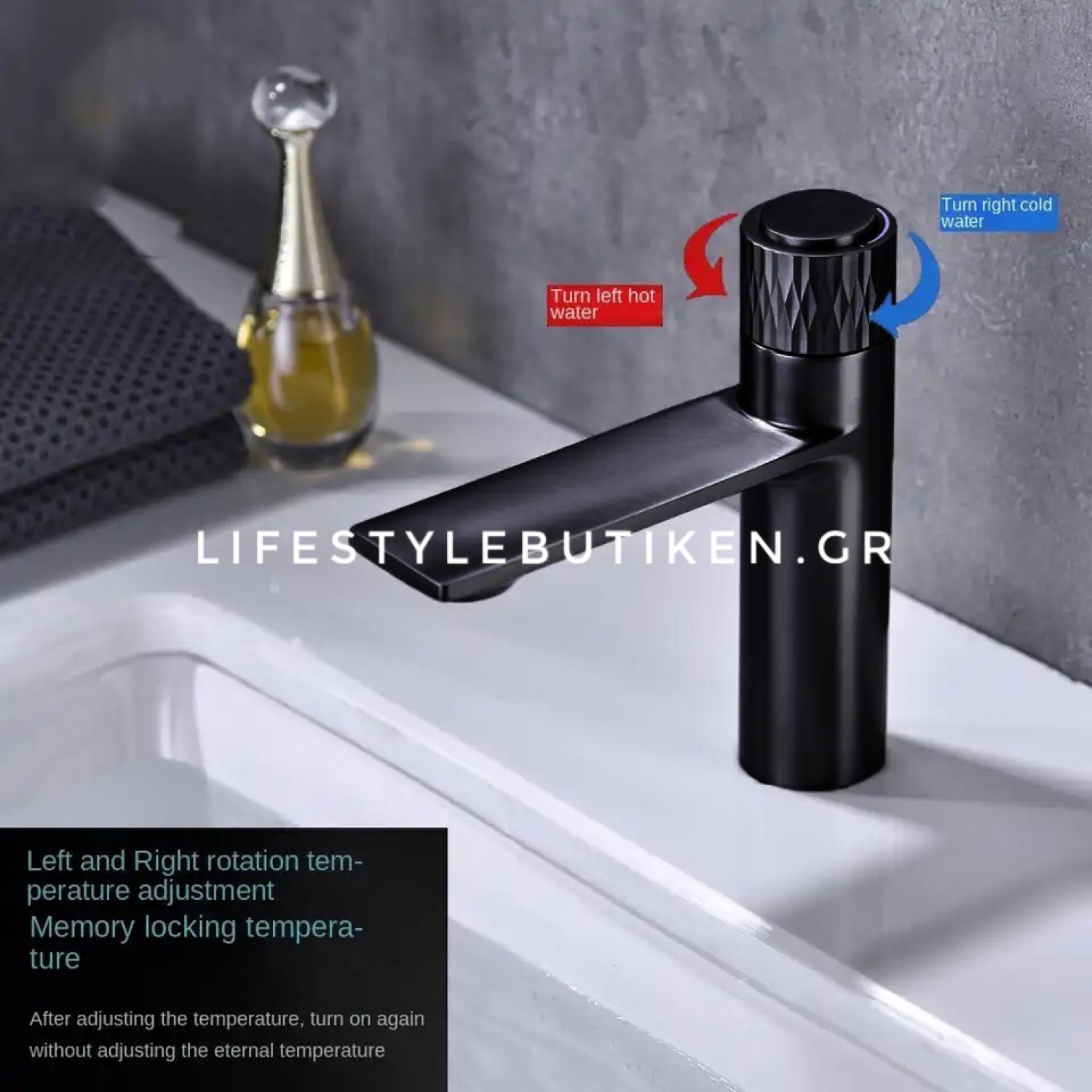 Luxury Μπαταρία Νιπτήρα με Πάτημα Κουμπιού STOCCO BZ8822B Black Mat