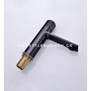 Luxury Μπαταρία Νιπτήρα με Πάτημα Κουμπιού STOCCO BZ8822B Black Mat