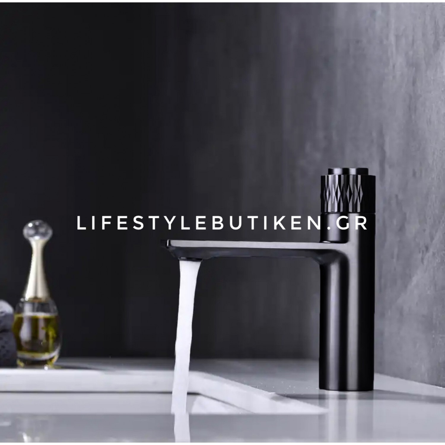 Luxury Μπαταρία Νιπτήρα με Πάτημα Κουμπιού STOCCO BZ8822B Black Mat