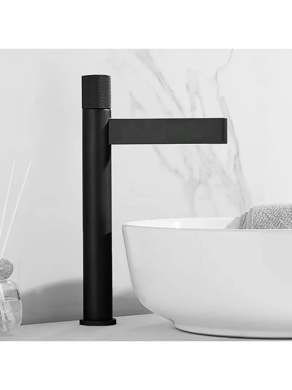 Ψηλή Μπαταρία Πάγκου Νιπτήρα Stocco FZ5502BL Black Mat