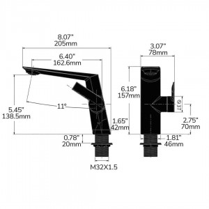 Naron Μπαταρία Νιπτήρα Αναμεικτική NR81642 Gun Metal