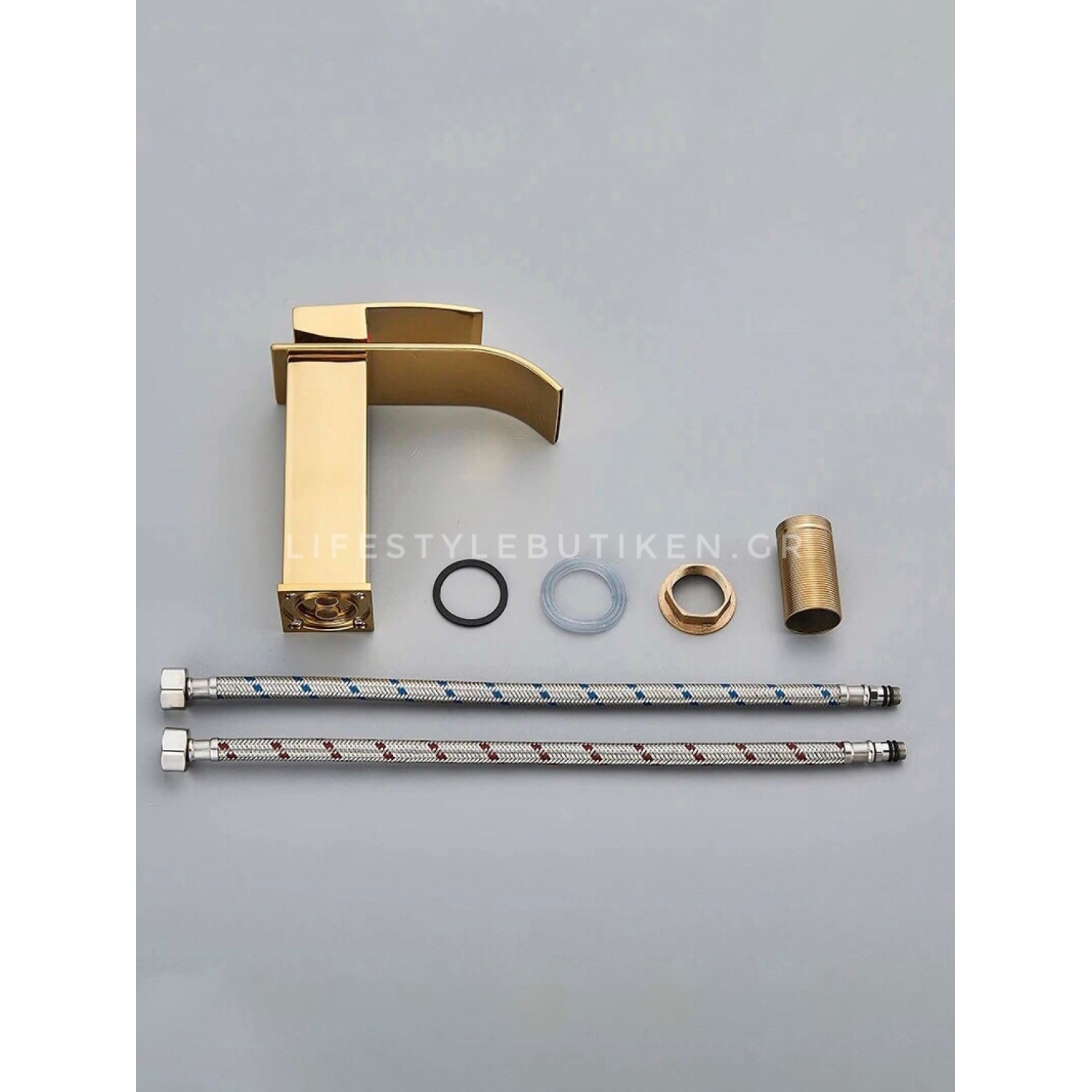 Naron Μπαταρία νιπτήρα καταρράκτης αναμεικτική NR1020 Polished Gold