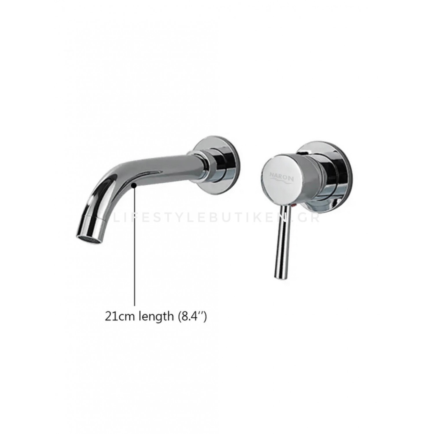 NARON Επιτοίχια Μπαταρία Νιπτήρα Αναμεικτική Με Μηχανισμό Εντοιχισμού NR3577 CHROME