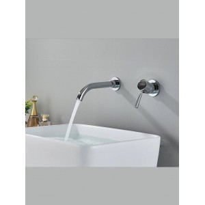 NARON Επιτοίχια Μπαταρία Νιπτήρα Αναμεικτική Με Μηχανισμό Εντοιχισμού NR3577 CHROME